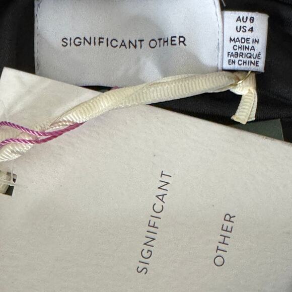 Significant Other Bambi Long Sleeve Cut Out Back Ruched Black Maxi Dress Size 4 - Picture 11 of 15